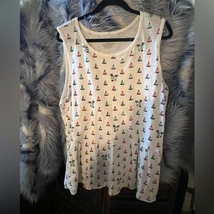 Lane Bryant White Top with Colorful Print